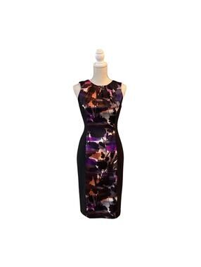 London style: Floral Black Dress Size4